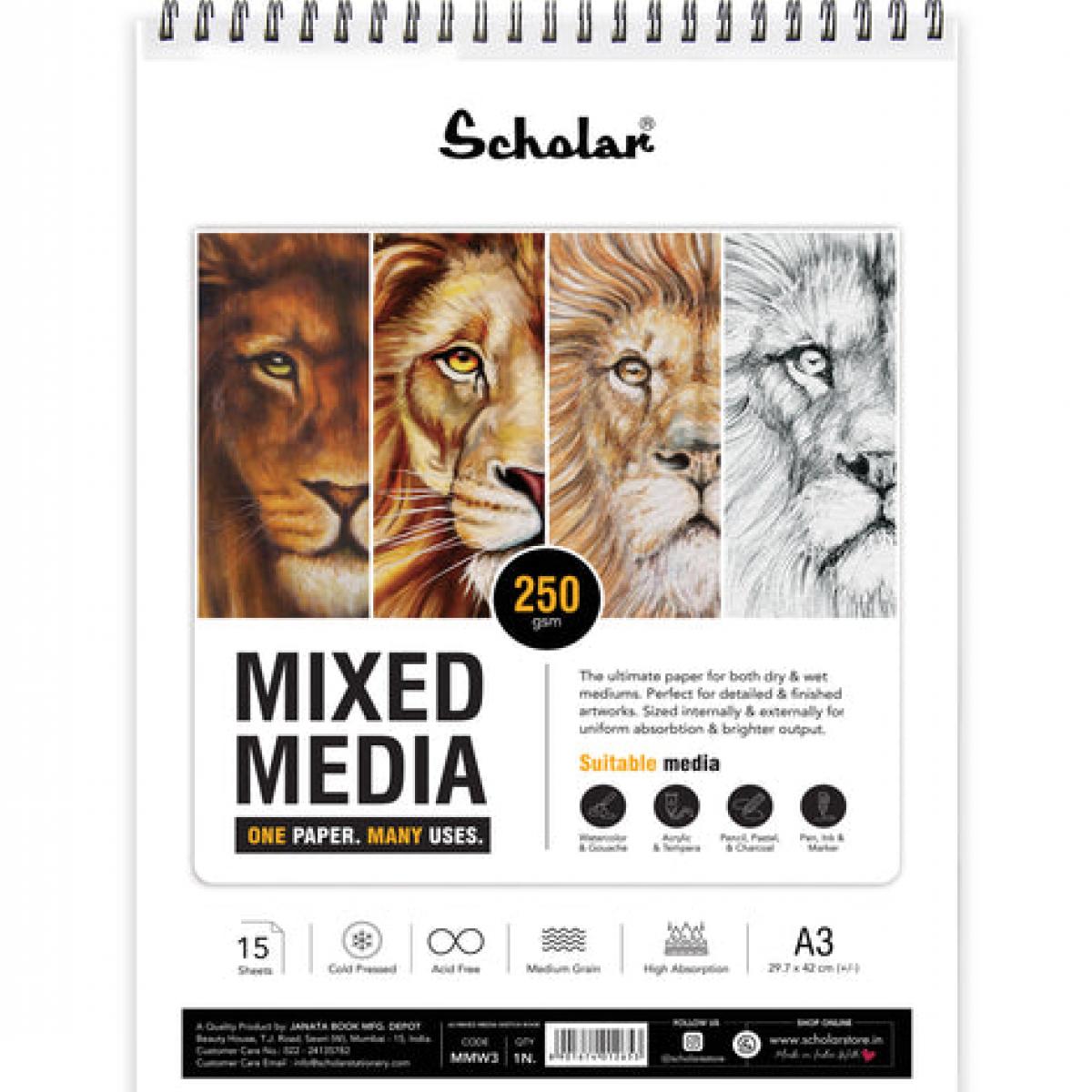Mixed Media Loose Sheets A3 (Cold Pressed) - 250 GSM